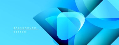 Soyut mavi şekiller örtüşüyor ve dinamik bir zemin oluşturuyor. Derinlik ve modern tasarım estetiğini gösteriyor..