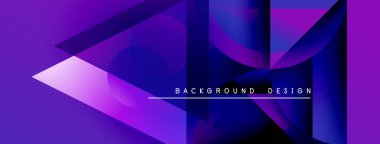 Soyut geometrik şekiller, mor renkler, dinamik kompozisyon. Arka planlar ve sunumlar için modern tasarım öğesi. Minimalist stil.