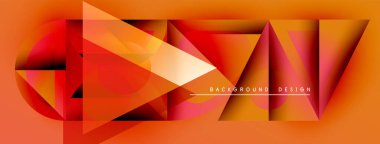 Soyut geometrik bileşim. Turuncu, kırmızı renkler tasarımda baskın. Keskin üçgenler dinamik görsel efekt yaratır. Modern arkaplan dokusu.