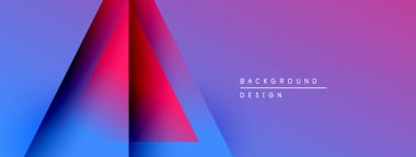 Soyut geometrik şekiller, canlı renklerin karışımı. Gradyan arka plan modern görsel efekt yaratır. Minimalist tasarım, mevcut metin.