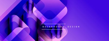 Soyut mor tasarım katmanlı şekiller, gradyanlar içerir. Modern estetik, dijital arka planlar ve sunumlar için uygun. Temiz, enerjik..