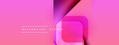 Soyut pembe eğimli arkaplan. Üst üste binen kareler dinamik görsel efekt yaratır. Metin arka plan tasarımı okur. Modern, minimalist stil.