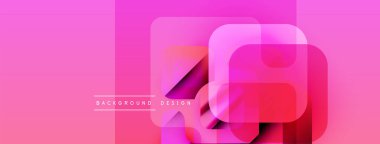 Soyut pembe arka plan. Üst üste binen kareler dinamik görsel efekt yaratır. Modern tasarım elementleri pürüzsüz eğimler sunar.