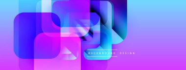 Soyut canlı katmanlar dinamik gradyan bileşimi oluşturur. Modern tasarım elementleri akıcılık, yenilik ve enerji öneriyor.