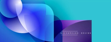Soyut akışkan şekiller harmanlanarak canlı mavi gradyan oluşturur. Arka planlar ve sunumlar için modern tasarım öğesi. En küçük metin dahil.