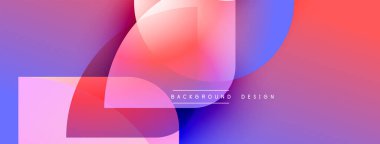 Soyut gradyanlar çakışıyor ve canlı bir görsel etki yaratıyor. Pembe, mor, mavi renkler kusursuz bir şekilde harmanlanır. Modern tasarım ögesi.