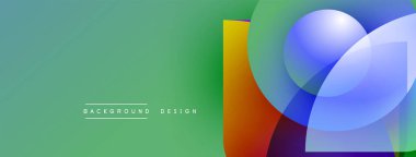 Soyut geometrik şekiller çakışıyor. Canlı renkler harmanlanarak modern arkaplan tasarımı oluşturur. Yumuşak gradyanlar görsel ilgi sunar.