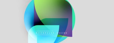 Soyut renkli şekiller çakışıyor. Gradyan renkler harmanlanarak, dinamik görsel efekt yaratır. Arkaplanda metin arkaplan tasarımı.