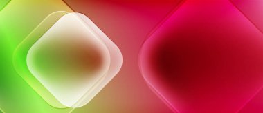 Soyut eğim arkaplanı. Üst üste binen kareler görsel derinlik yaratır. Renkler yeşilden kırmızıya geçiyor. Yumuşak, modern tasarım.