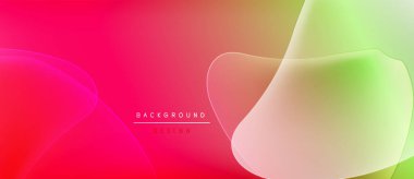 Soyut eğim arkaplanı. Akışkan şekiller örtüşüyor, canlı renk değişimleri yaratıyor. Tasarım pembe, turuncu, sarı, yeşil renkler.