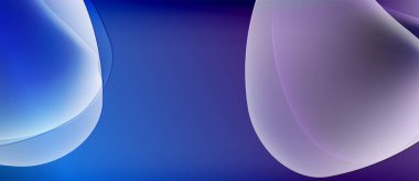 Soyut sıvı şekilleri, mavi mor gradyanlar, düz eğriler, minimalist tasarım. Arkaplan teknoloji, yenilik ve dijital sanatı öneriyor.