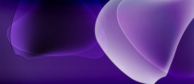 Soyut mor şekiller örtüşür, yumuşak eğimler yaratır. Yumuşak kıvrımlar akıcılığı, derinliği ve modern tasarımı gösteriyor. Minimalist kompozisyon.