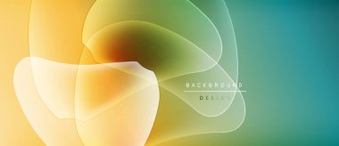 Soyut sıvı şekilleri sarı, turuncu ve yeşil renkleri harmanlıyor. Minimalist tasarım yumuşak eğimleri, pürüzsüz kıvrımları ve modern estetiği içerir. Arkaplan dijital sanatı öneriyor.