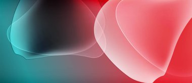 Soyut sıvı şekiller harmanlanarak canlı renk değişimleri yaratır. Turkuaz, pembe, gri tonlarda baskın bir kompozisyon. Pürüzsüz geçişler hareketi akla getiriyor.