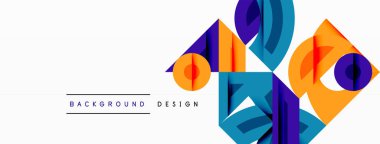 Soyut geometrik şekiller örtüşür, canlı renkli tasarım yaratır. Arkaplan metni arkaplan tasarımı okur. Modern estetik.