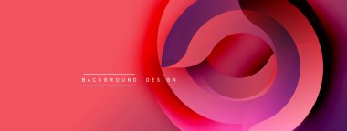 Soyut tasarım katmanlı daireler, canlı pembe gradyan. Modern estetik, arka planlar ve sunumlar için uygun. Minimalist stil.