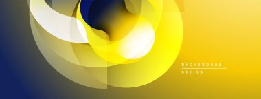 Soyut sarı, donanma tasarımı. Üst üste binen daireler dinamik görsel akış yaratır. Sunumlar ve web siteleri için modern arkaplan.