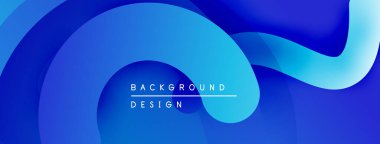 Soyut mavi katmanlar akışkan şekiller yaratır. Renkler derinliği, hareketi ve modern tasarım estetiğini gösteriyor. Yumuşak geçişler kompozisyona hakim..