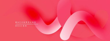 Soyut kırmızı arkaplan. Pürüzsüz akış şekilleri dinamik görsel efektler yaratır. Dereceli gölgeler derinlik ekler, modern estetik.