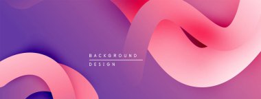 Soyut sıvı şekiller, canlı mor, pembe renkler. Modern tasarım, pürüzsüz eğimler dinamik arkaplan yaratır. Minimalist estetik.