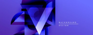 Soyut geometrik şekiller, canlı mavi renkler, katmanlı tasarım. Modern estetik, temiz hatlar, minimalist kompozisyon. Dijital projeler için arkaplan ögesi.