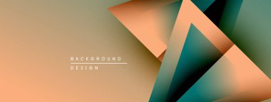 Soyut geometrik şekiller üst üste binerek katmanlı görsel efekt yaratır. Sıcak şeftali tonları serin deniz mavisi renkleriyle harmanlanır. Minimalist tasarım.