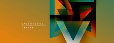 Soyut geometrik tasarım. Canlı renkler harmanlanır, dinamik görsel etki yaratır. Arkaplan ve sunumlar için modern biçim uygun.