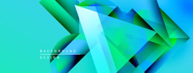 Soyut geometrik şekiller örtüşüyor, canlı turkuaz renkler yaratıyor, mavi renkler. Modern tasarım derinlik, hareket ve enerji öneriyor. Arkaplan metni arkaplan tasarımı okur.