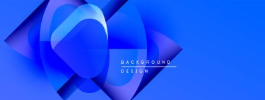 Soyut mavi tasarım üst üste binen şekiller, gradyanlar. Modern estetik, arka planlar ve sunumlar için uygun. Temiz, canlı kompozisyon.