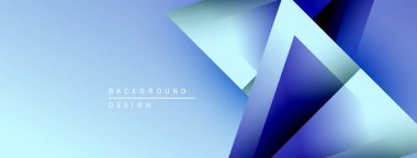 Soyut mavi tasarım katmanlı geometrik şekiller içerir. Renkler derinlik yaratır, modern estetik. Metin arkaplan tasarımı okur.