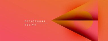 Soyut eğim arkaplanı. Turuncu, kırmızı renkler düzgün bir şekilde harmanlanır. Geometrik şekilli minimalist tasarım, mevcut metin ögeleri.