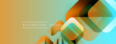 Soyut geometrik şekiller örtüşür, canlı bir gradyan arkaplan oluşturur. Yumuşak renkler harmanlanır, modern tasarım ögesi sunulur.