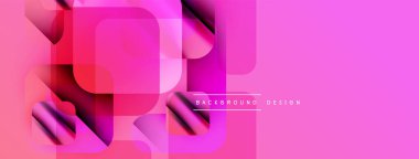 Soyut pembe dizayn özellikleri üst üste binen geometrik şekiller. Renkler modern görsel efekt yaratır. Minimalist biçim, uygun arkaplan.