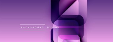 Soyut mor eğimli arkaplan. Üst üste binen kareler modern tasarım yaratır. Metin arka plan tasarımı okur. Minimalist estetik, pürüzsüz geçişler.