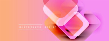 Soyut geometrik şekiller örtüşüyor, canlı pembe, turuncu gradyan oluşturuyor. Modern tasarım elementleri dijital sanat, arkaplan dokusu.