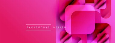 Soyut pembe arkaplan özellikleri üst üste binen kareler, gradyanlar, modern tasarım elemanları. Metin arka plan tasarımı okur. Basit, canlı kompozisyon.