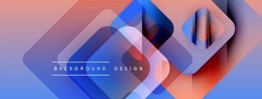 Soyut geometrik şekiller çakışıyor. Gradyan renkler harmanlanarak modern arkaplan tasarımı oluşturuldu. Yumuşak geçişler, dinamik kompozisyon.