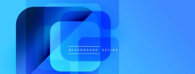 Soyut mavi katmanlar dinamik bileşim yaratır. Modern tasarım elementleri teknoloji, yenilik, akıcılık öneriyor. Gradyan gölgeler görsel derinliği artırır.