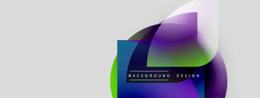 Soyut sıvı şekilleri örtüşür ve canlı renk değişimleri yaratır. Metin mavi dikdörtgen içinde arkaplan tasarımı okuyor. Minimalist estetik.