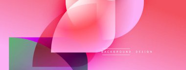 Soyut pembe arkaplan özellikleri üst üste binen şekiller, gradyanlar. Modern tasarım elementleri dinamik görsel doku oluşturur.