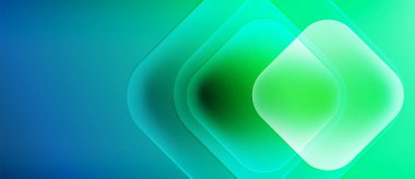 Soyut eğim arkaplanı. Üst üste binen kareler parlak bir etki yaratır. Mavi, canlı yeşil renklere dönüşür. Minimalist tasarım.