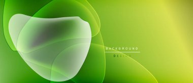 Soyut yeşil arkaplan. Pürüzsüz şekiller örtüşür, dinamik görsel efekt yaratır. Işık eğimleri derinlik ve modern tasarım öneriyor.