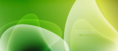 Soyut yeşil arkaplan. Düz eğriler, dinamik görsel akış yaratır. Işık eğimleri yumuşak doku ve modern tasarım estetiği sunar.