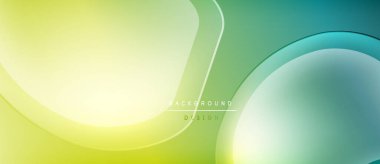 Soyut sıvı şekilleri, sarı, yeşil gradyanlar. Düz eğriler dinamik arkaplan tasarımı yaratır. Modern, zarif görsel sunum.