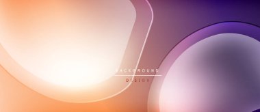 Soyut sıvı şekiller, değişken renkler, şeftali, mor renkler. Arka planlar ve sunumlar için modern tasarım öğesi. Düz eğriler, dinamik bileşim.