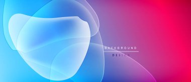 Soyut sıvı şekilleri mavileri, morları, pembeleri harmanlıyor. Gradyan arka plan modern tasarım elementlerini, pürüzsüz geçişleri gösteriyor. Mevcut en küçük metin.