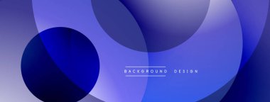 Soyut mavi şekiller modern arkaplan oluşturarak örtüşüyor. Renkler derinlik ve görsel ilgi sağlar. Metin arkaplan tasarımı okur.