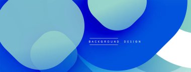 Soyut mavi eğimler üst üste binen daireler oluşturur. Metin arkaplan dizaynı odaklı minimalist tasarım. Yumuşak geçişler modern estetik yaratıyor.