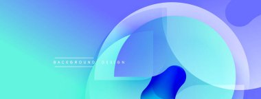 Soyut eğim arkaplanı. Mavi, turkuaz renkler düzgün bir şekilde harmanlanır. Üst üste binen şekiller dinamik görsel efekt yaratır. Modern tasarım ögesi.