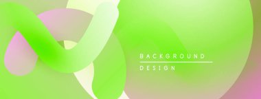 Soyut sıvı şekiller, canlı yeşil renkler, yumuşak gradyanlar. Arka planlar ve sunumlar için modern tasarım öğesi. Minimalist estetik.